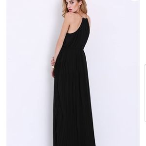 Black pleated maxi dress